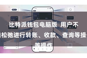 比特派钱包电脑版 用户不错松弛进行转账、收款、查询等操作