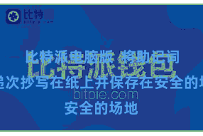 比特派电脑版 将助记词按递次抄写在纸上并保存在安全的场地