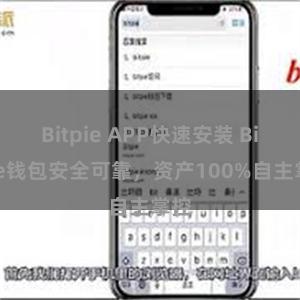 Bitpie APP快速安装 Bitpie钱包安全可靠，资产100%自主掌控