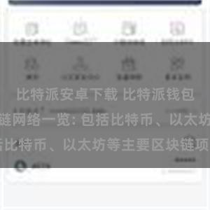 比特派安卓下载 比特派钱包支持的区块链网络一览: 包括比特币、以太坊等主要区块链项目