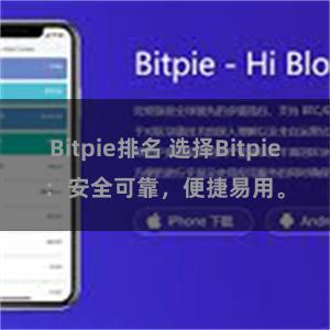 Bitpie排名 选择Bitpie：安全可靠，便捷易用。