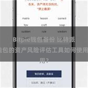Bitpie钱包备份 比特派钱包的资产风险评估工具如何使用？