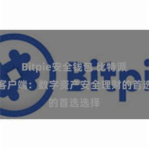 Bitpie安全钱包 比特派钱包客户端：数字资产安全理财的首选选择